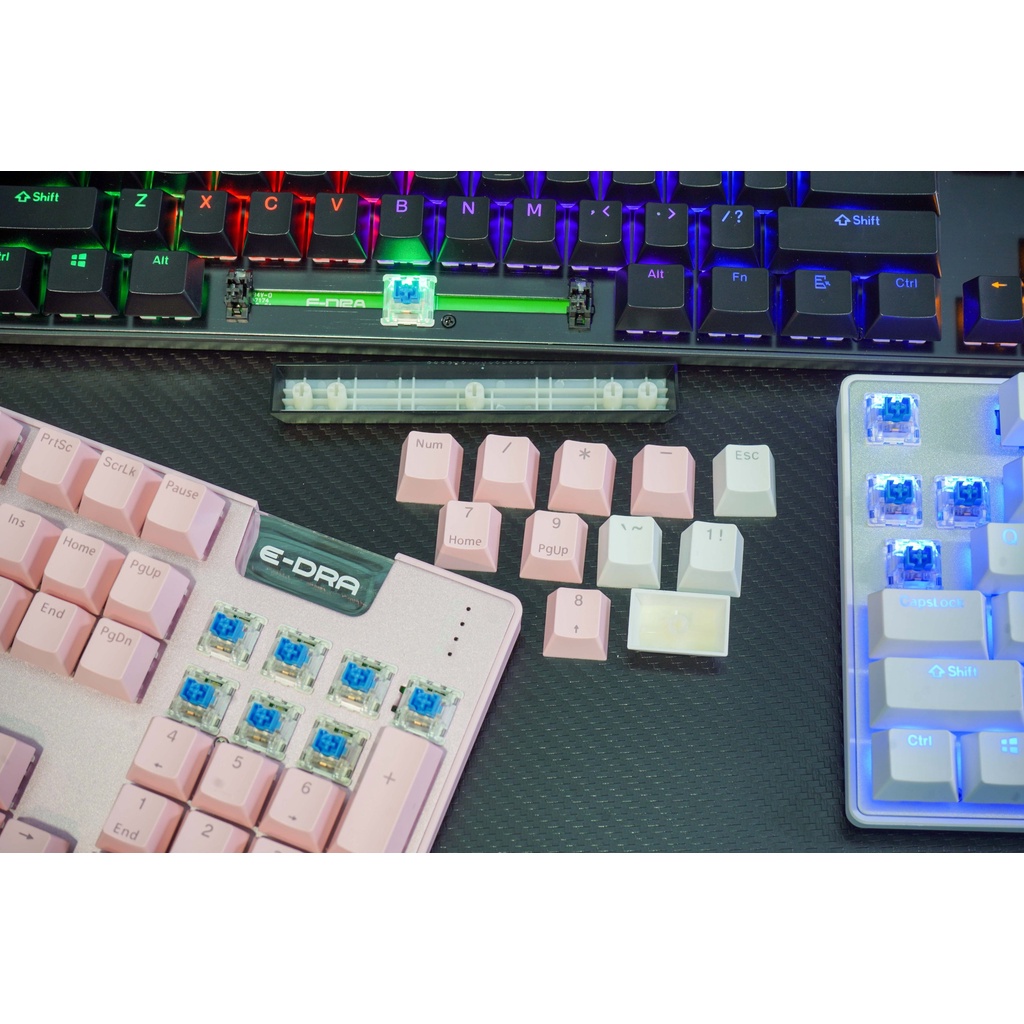 Bàn phím cơ E-Dra EK312 White - Led xanh - Màu trắng - E-Dra Switch - Bảo hành 24 tháng
