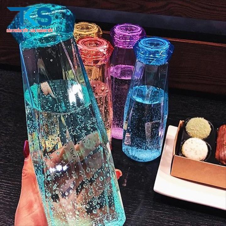 Bình thủy tinh đựng nước kim cương dung tích 500ml - bình đựng nước chịu nhiệt