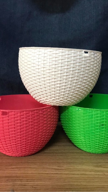10 Chậu treo kiểu đan mây - size 16cm