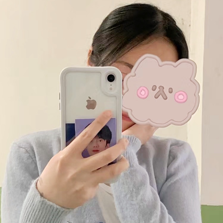 Ốp điện thoại nhựa TPU mềm trong suốt có viền trắng chống va đập cho iPhone 12promax 11 x/xr/Xs Max /7 8plus | BigBuy360 - bigbuy360.vn