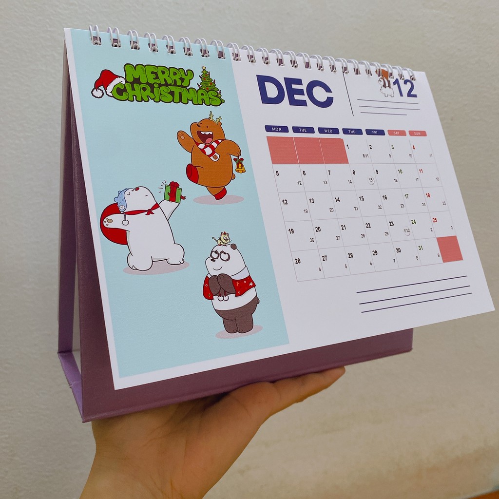 Lịch để bàn 2022 anh em 3 gấu Bare Bears Chúng tôi đơn giản là gấu