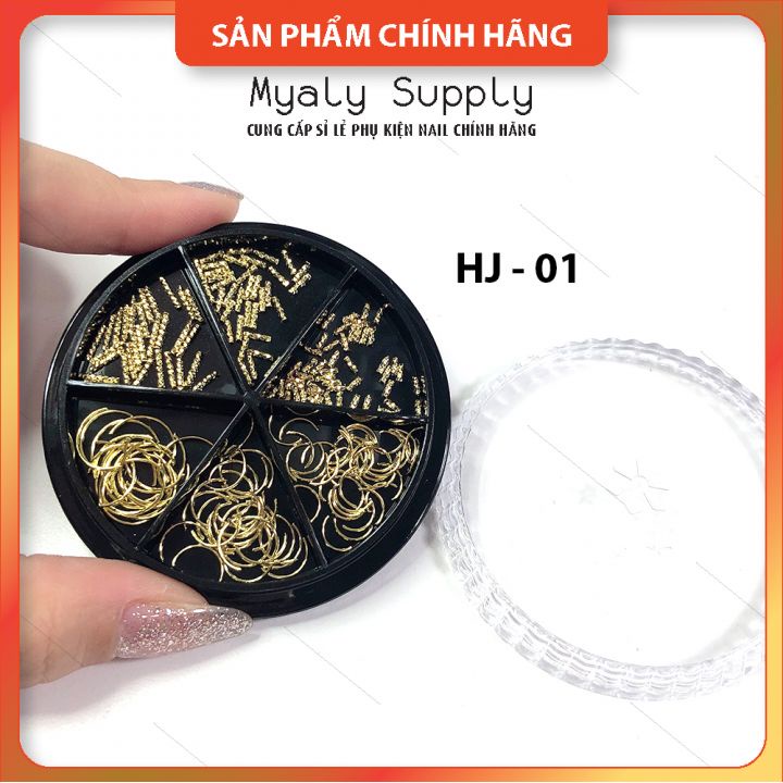 Charm Kim Loại Nail Phụ Kiện Kim Loại Set 6