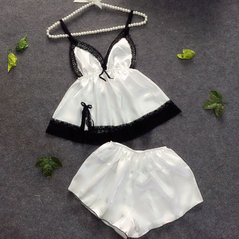 🌼🌼 bộ ngủ sexy phi phối ren xẻ hông siêu đẹp ( không mút ngực)🌼🌼