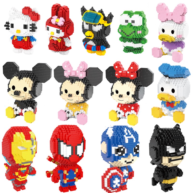 Hc Đồ Chơi Mô Hình Lắp Ráp Nhân Vật Siêu Anh Hùng disney mickey ironman daisy donald Dành Cho Bé Gái