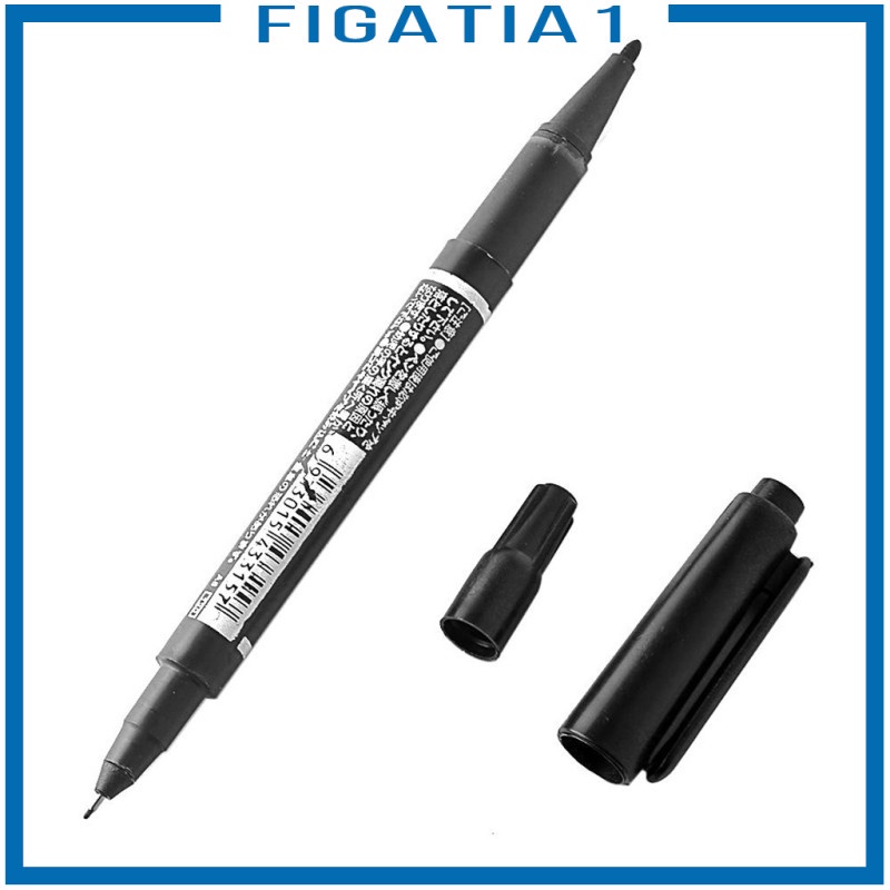Set 10 Bút Đánh Dấu Hai Đầu Màu Đen Chống Thấm Nước figatia1