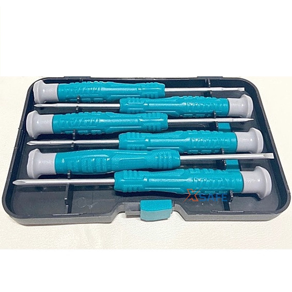 Bộ 6 tua vít đồng hồ TOTAL THT250PS0601 sửa chữa linh kiện điện tử chất liệu hợp kim cứng