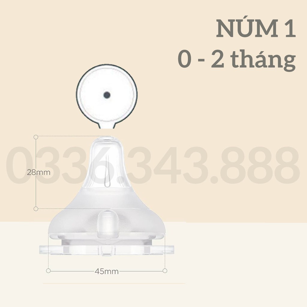 Núm ty bình sữa Moyuum chính hãng số 1-2-3-4