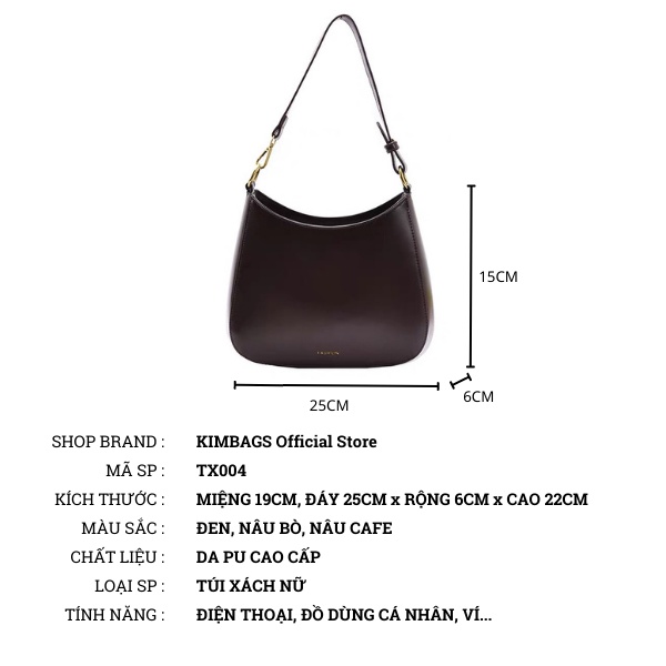 Túi Kẹp Nách Nữ Túi Xách Nữ Khóa Vuông Da Mềm Basic Phong Cách Hàn Quốc TX004