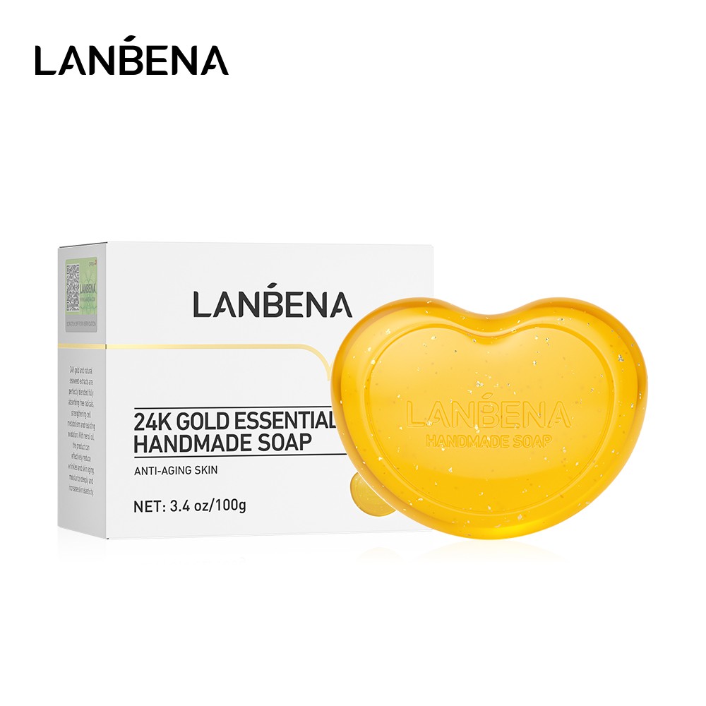 Xà phòng rửa mặt Lanbena tinh chất vàng 24K làm trắng chống lão hóa 100g