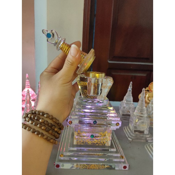 Tháp xá lợi pha lê 25cm