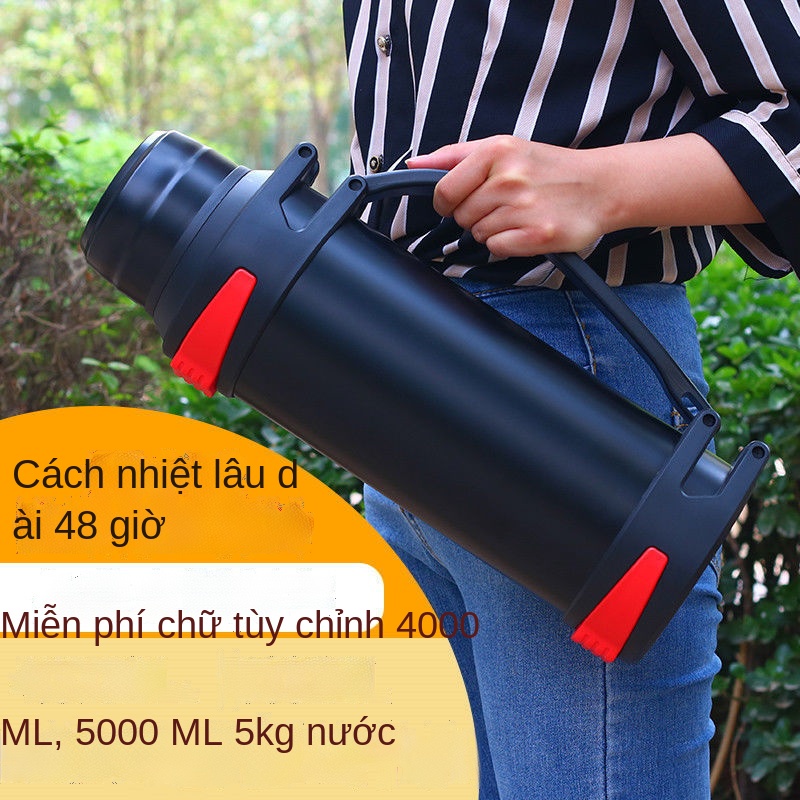□❈✱Nồi cách nhiệt inox 304 dung tích lớn nồi cách nhiệt ô tô nam ngoài trời nồi du lịch bình giữ nhiệt gia đình 1.2L-5L