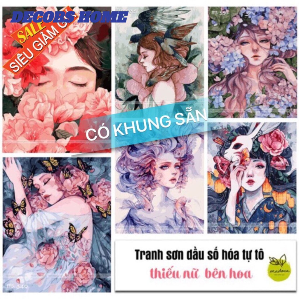 [CÓ KHUNG SẴN] Tranh vải canvas sơn dầu số hóa cao cấp có khung kích thước (40x50cm)