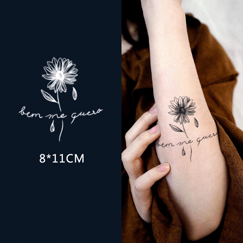 Hình Xăm Dán Tạm Thời Hình Hoa Hướng Dương Chống Thấm Nước