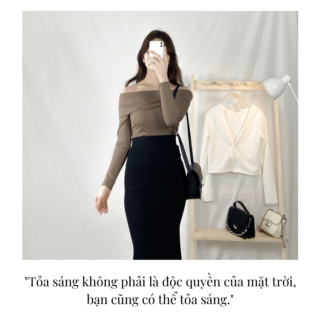 Chân váy công sở nữ EMIX (màu đen), dáng đuôi cá, dài, form ôm, cạp cao, tôn dáng, vải umi co giãn tốt, mã v6729