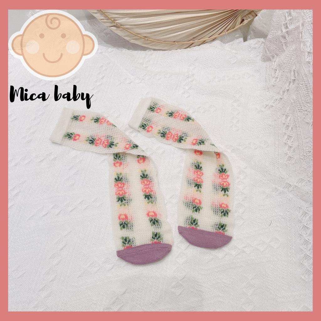 Tất lưới dài thoáng họa tiết đáng yêu cho bé Mica baby T22