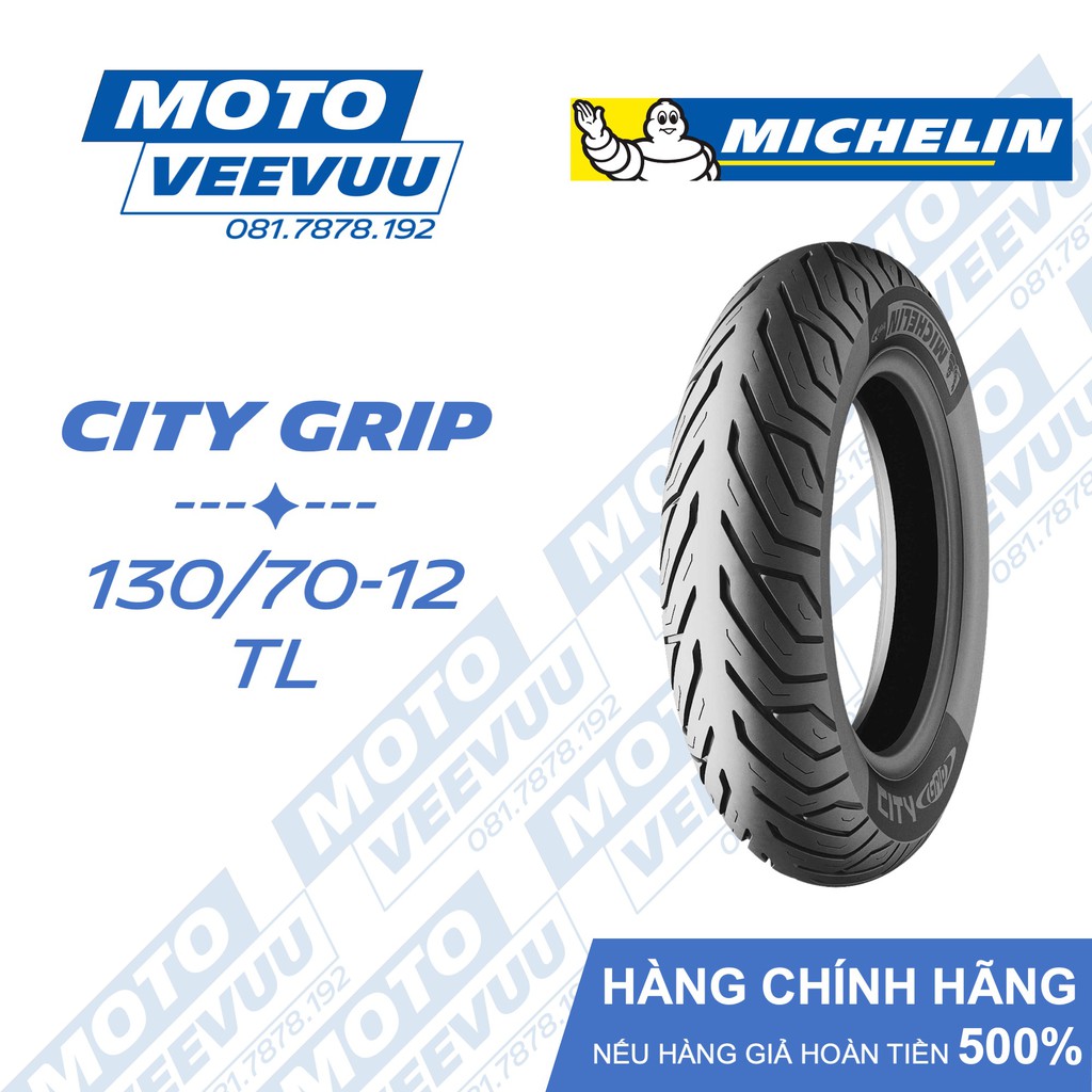 Lốp Michelin 130/70-12 TL/TT City Grip (Lốp khộng ruột)