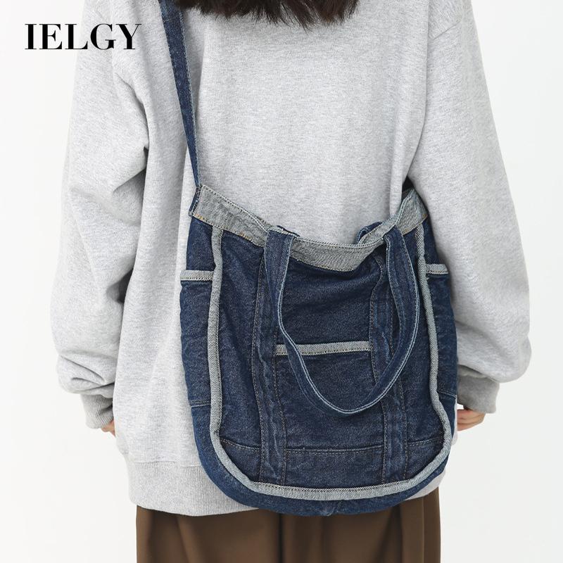 IELGY Túi Đeo Chéo Vải denim Cỡ Lớn Thời Trang Dành Cho Nữ