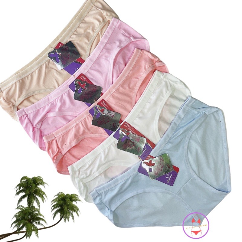 Quần lót nữ cotton thấm hút mồ hôi co giãn FreeSize 45-57kg MS9966 (set 10 cái)