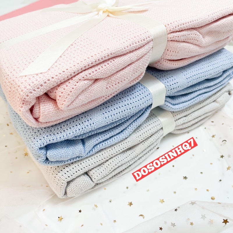 Chăn lưới sợi tre, cotton thoáng khí cho bé Mom Trusted