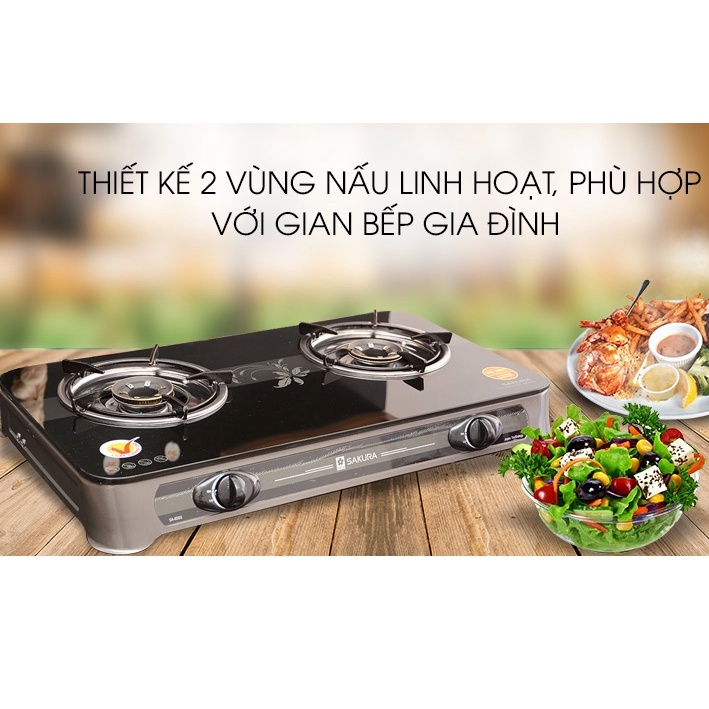 Bếp ga đôi Sakura SA-650G Hàng trưng bày +Tặng dây gas-bếp tốt tiết kiệm gas