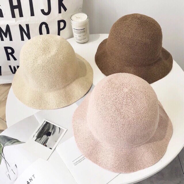 Mũ bucket cói ulzzang siêu hot