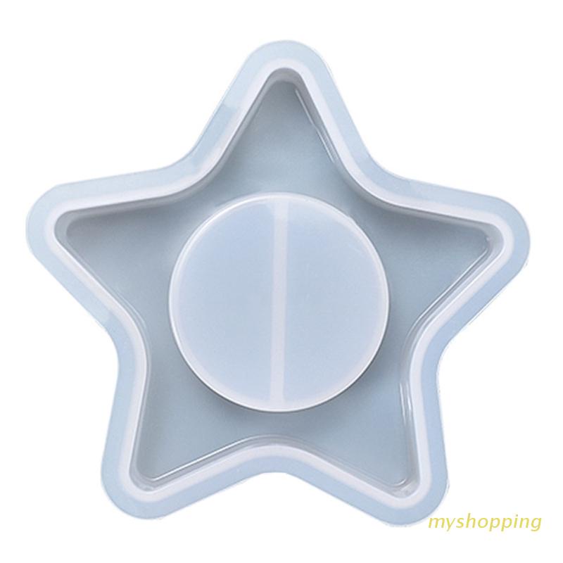 Khuôn Silicone Hình Ngôi Sao Năm Cánh Làm Giá Đỡ Nến Trang Sức Diy