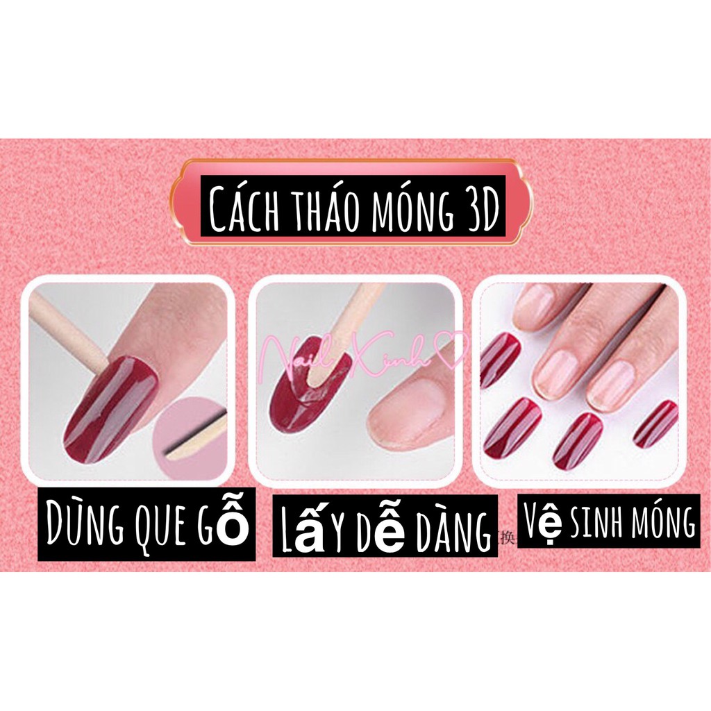 Móng úp thiết kế nail hot ( tặng kèm keo + dũa + que gỗ ) móng nhọn from chuẩn - Nail Xinh Shop