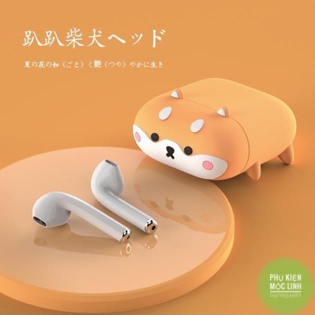 Case Airpods 1/2 Inpods - Vỏ Bao Đựng Bảo Vệ Ốp Tai Nghe, Sillicone Dẻo Chống Bám Bẩn, Chó Corgi -LuvCase