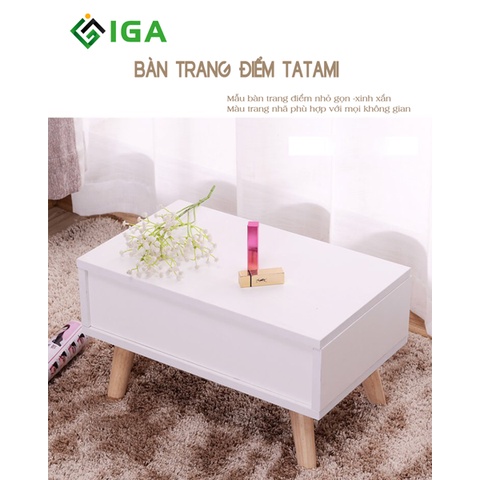 Bàn trang điểm tatami có gương, bàn học ngồi bệt có thể làm kệ đầu giường thông minh- GP152.01