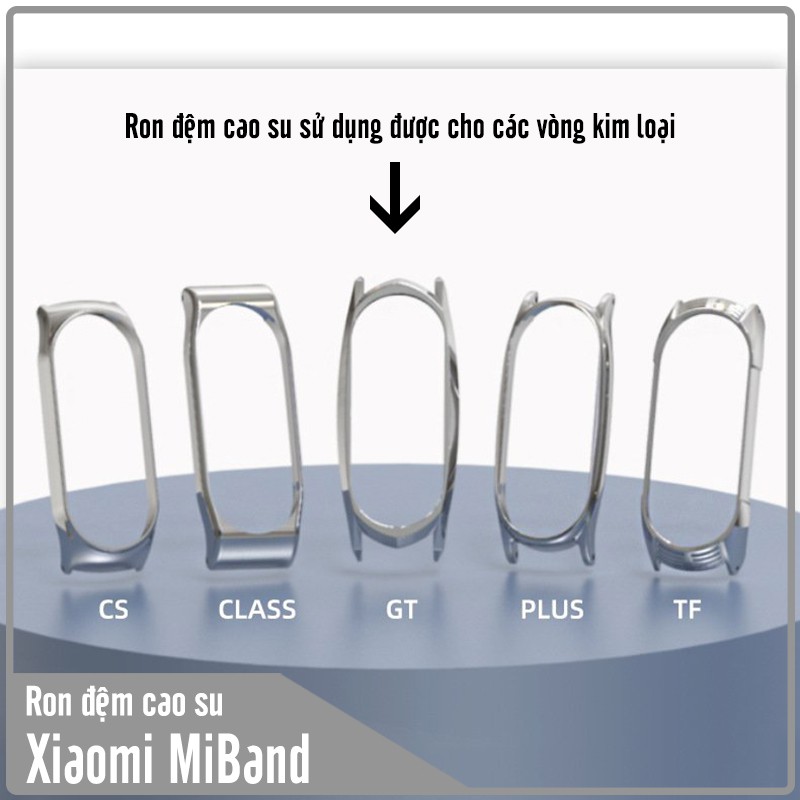 Ron đệm cao su cho vòng kim loại Xiaomi Miband 3 - 4 - 5 - 1 bộ 2 miếng