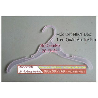Móc Dẹt Nhựa Dẻo 100 Chiếc Treo Quần Áo Trẻ Em