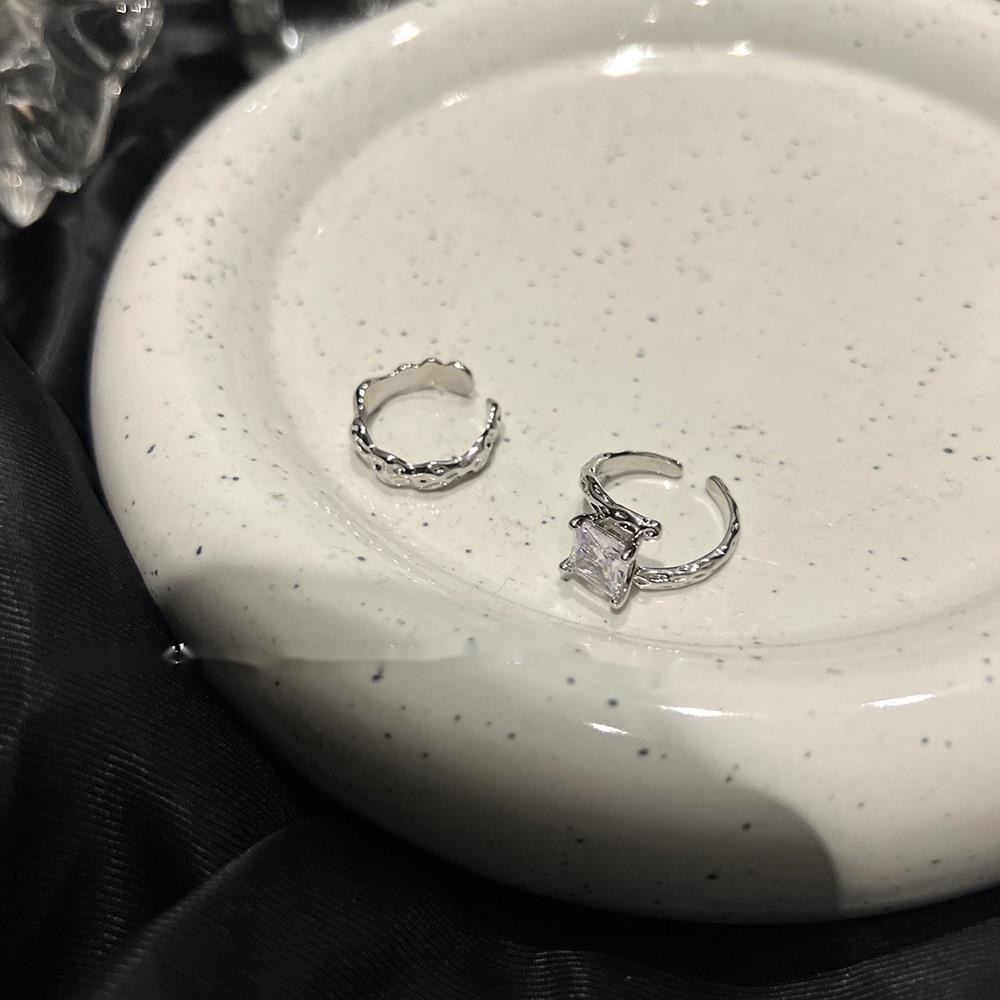 Nhẫn Hở Đính Đá Zircon Phong Cách Hip Hop Punk