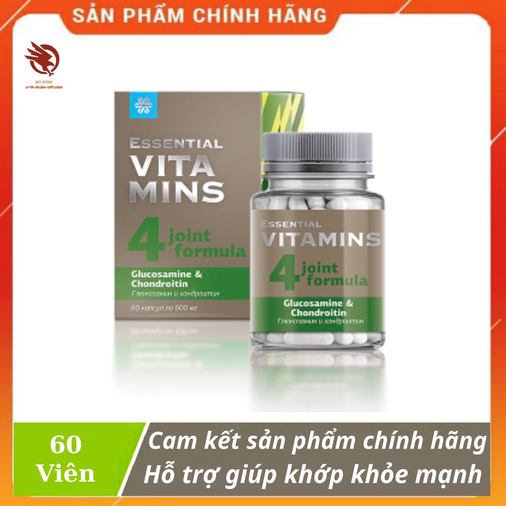 [ CHÍNH HÃNG ] - Thực Phẩm siberian Essential Vitamins Glucosamine &amp; Chondroitin, hỗ trợ giúp khớp khỏe mạnh - Hộp 60v