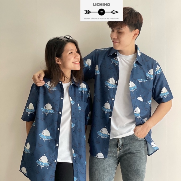 Áo sơ mi tay cọc nam nữ ulzzang street style unisex form rộng Hàn Quốc SMTN02 LICHIHO in 3D cực chất