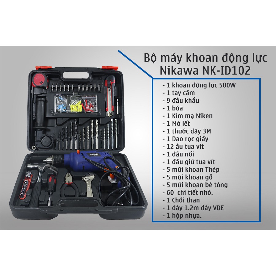 Bộ dụng cụ đa năng có khoan Nikawa ID102