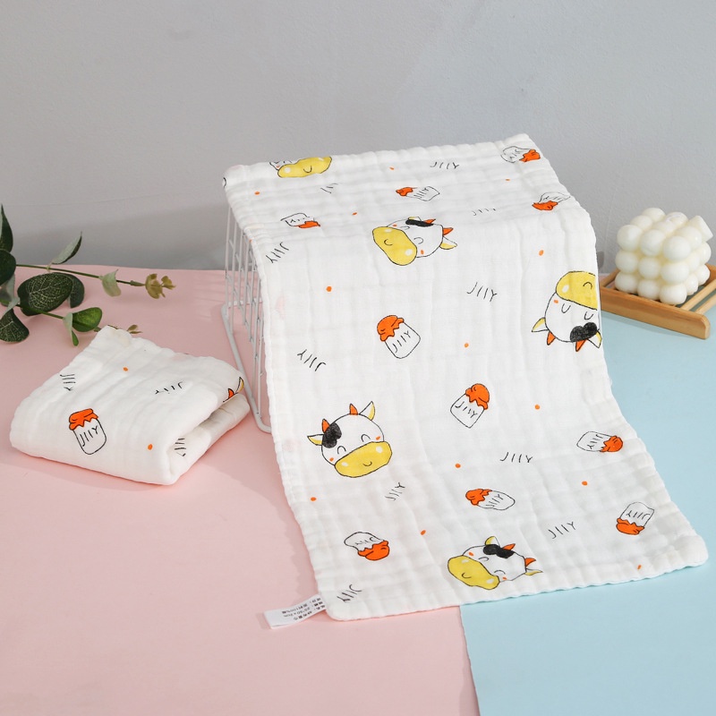 Khăn Tắm Cho Bé Sơ Sinh Kích Thước 25x50cm | Vải Ủ Thịt | Khăn Lau Nước Bọt Hình Vuông Nhỏ Bằng cotton