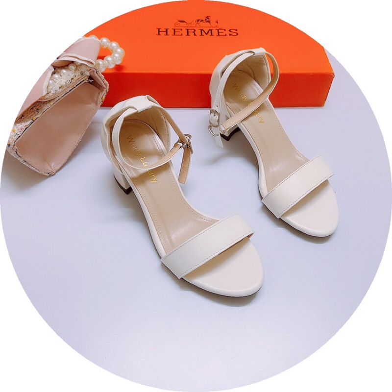 Giày sandal công sở quai ngang bít gót đế vuông 5p hàng đẹp ảnh chụp thật