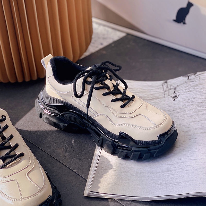 Giày Thể Thao Đế Dày Màu Sắc Tương Phản Phong Cách Retro Hợp Thời Trang Mùa Xuân Cho Nữ