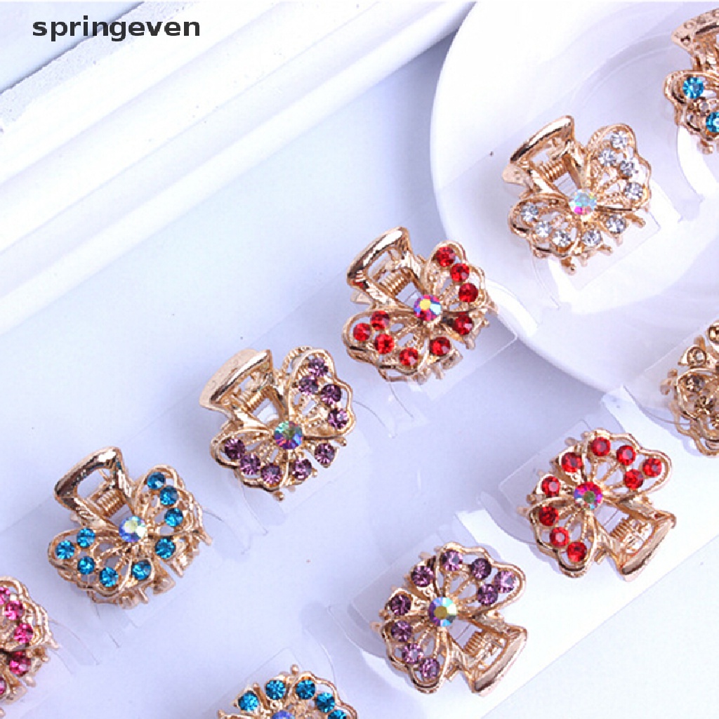 Kẹp Tóc Càng Cua Mini Hình Hoa Pha Lê Phong Cách springeven Mới