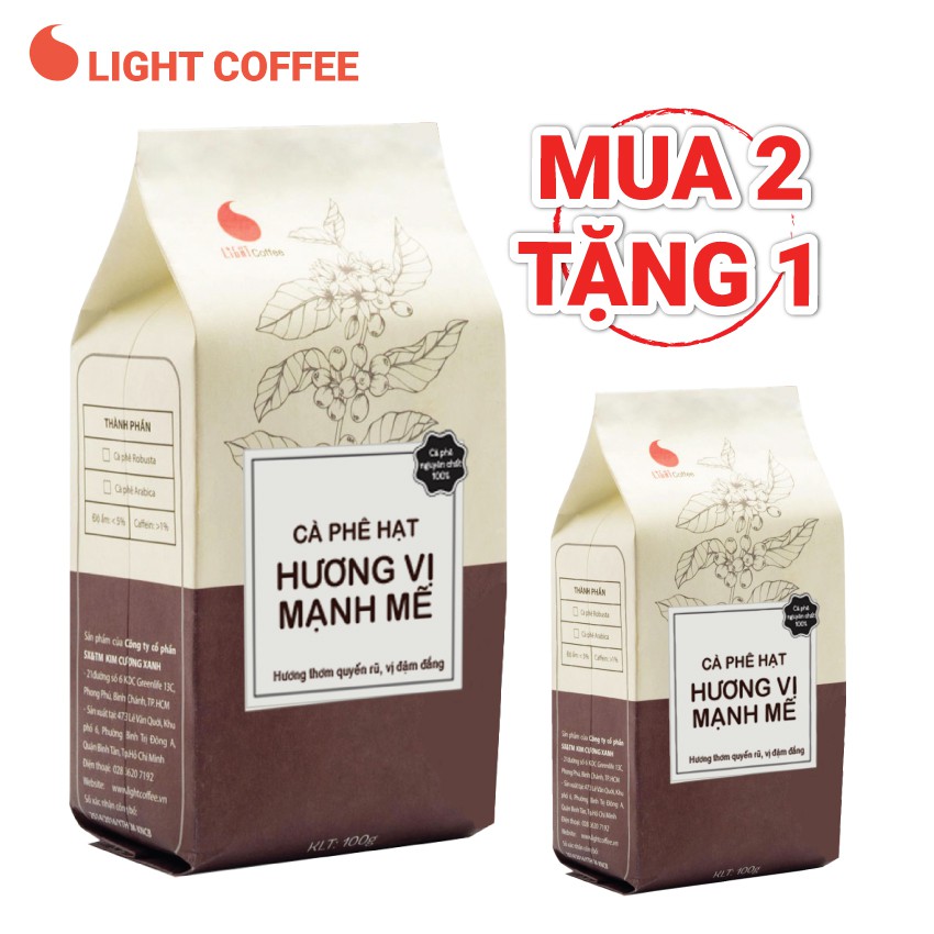 [Mã FMCGM25 - 10% đơn 150K] Cà phê nguyên chất 100% - Hương vị mạnh mẽ - Light Coffee 100g