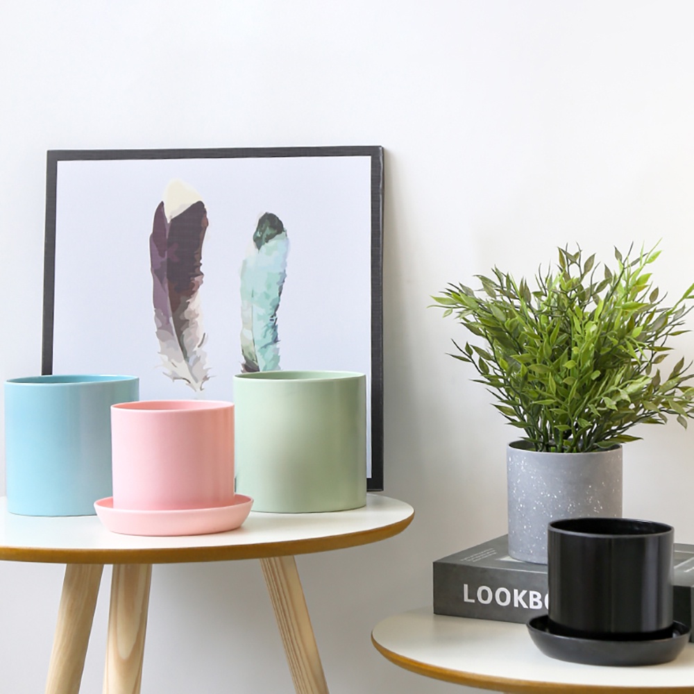 Chậu Nhựa Mini Trồng Cây Melamine Trụ Tròn Trơn EIG Y1809 9cm Nhiều Màu Cao Cấp Bền  Dày Cứng Cáp