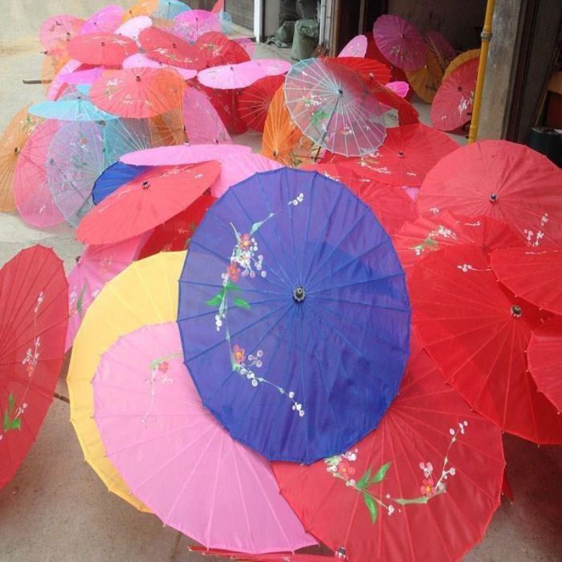 Ô múa dân tộc, ô mèo kích cỡ trẻ em và người lớn, dù cổ trang múa chụp hình