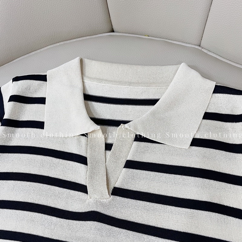 áo polo cổ mở kẻ to | BigBuy360 - bigbuy360.vn