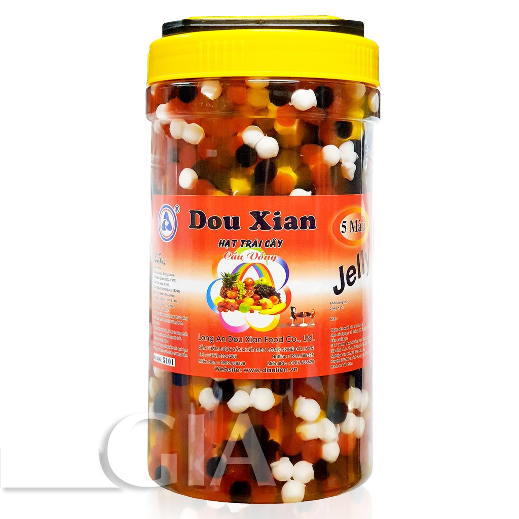 Thạch rau câu bi 5 Hàng Huy  hộp 2.5kg