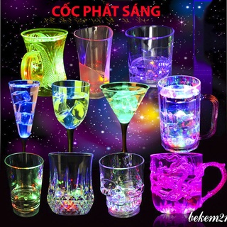 Cốc đèn Led phát sáng nhiều màu đổ nước tự sáng-Ly phát sáng đèn led 7 màu