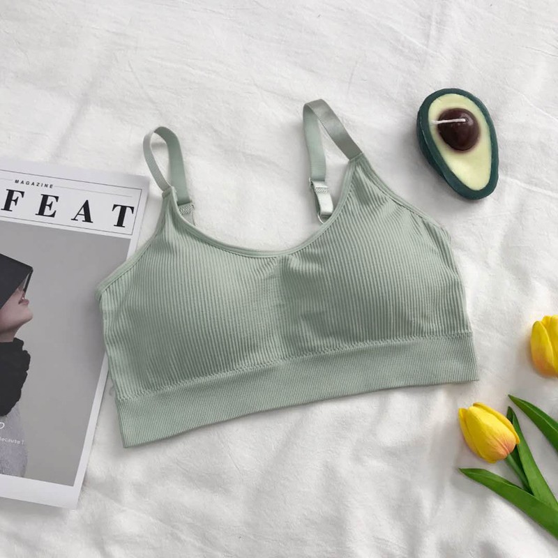 NUZIRO Áo Lót Thể Thao Hai Dây Không Gọng Thép Thoải Mái Thoáng Khí Cho Nữ