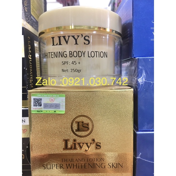 Kem trắng da toàn thân body livy vàng loại 1 hủ 250g