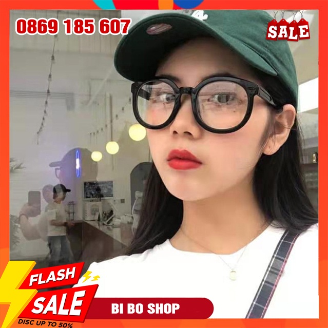 Mắt Kính Nữ Dạng Tròn Giả Cận Nam Nữ Hợp Thời Trang, Thiết Kế Dáng Mắt Tròn To Phong Cách Siêu Cute