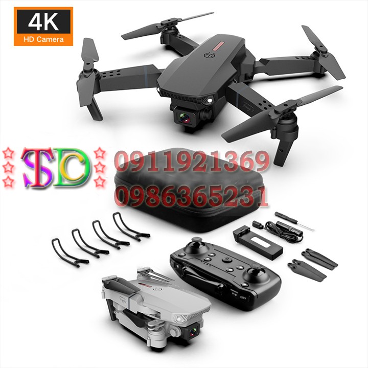 [Tặng Túi Vải Xách Tay] Flycam E88 PRo Trang Bị Camera Kép 4K Bay 18-20phút - Máy Bay Bốn Cánh