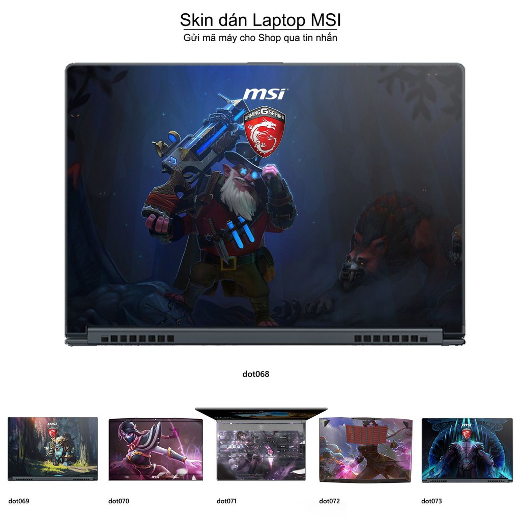 Skin dán Laptop MSI in hình Dota 2 nhiều mẫu 12 (inbox mã máy cho Shop)